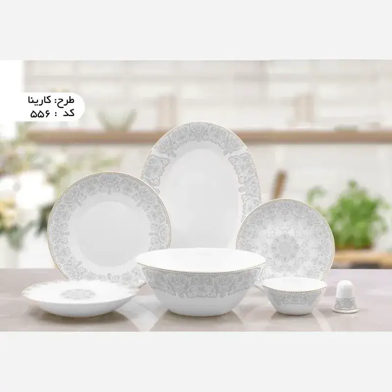 سرویس 6 نفره آرکوپال ۲۸ پارچه پارس اپال مدل کارینا طوسی کد 556