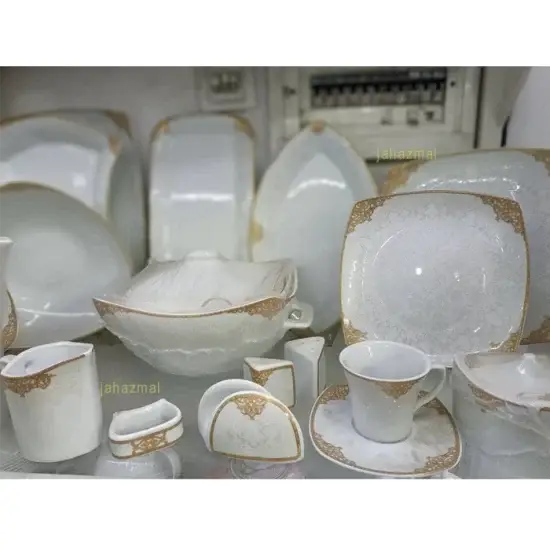 سرویس غذاخوری 12 نفره 105 پارچه بوگاتی طلایی کد 484B
