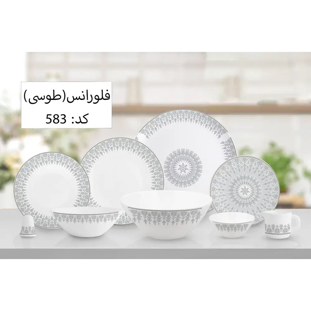 سرویس 6 نفره آرکوپال ۲۸ پارچه پارس اپال مدل فلورانس طوسی کد 583