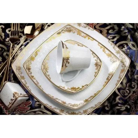 سرویس غذاخوری 6 نفره 30 پارچه هیرام طلایی کد 456B