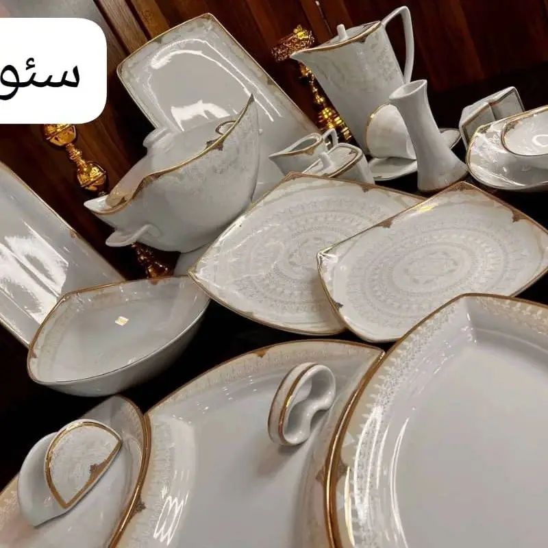 سرویس غذاخوری 12 نفره 105 پارچه سئول طلایی کد 2030