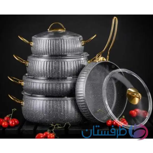 سرویس قابلمه اویز ۱۰ پارچه مدل سلین طوسی | EVIZ