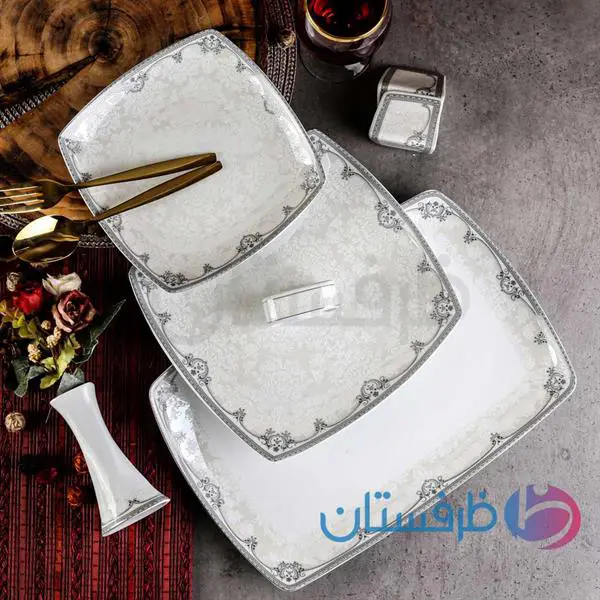 سرویس غذاخوری 6 نفره 30 پارچه 2010A آزرا نقره ای