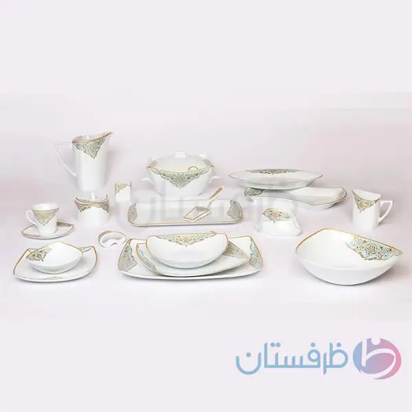 سرویس غذاخوری 12 نفره 105 پارچه سوگند فیروزه 193i